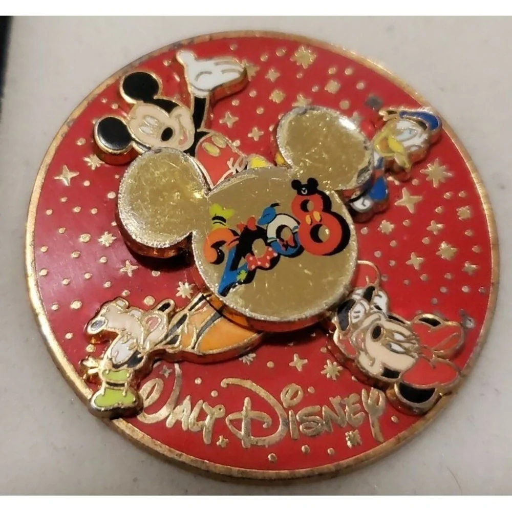 Disney Pin MICKEY MINNIE DONALD GOOFY SPINNER 2008 WALT DISNEY WORLD WDW‎